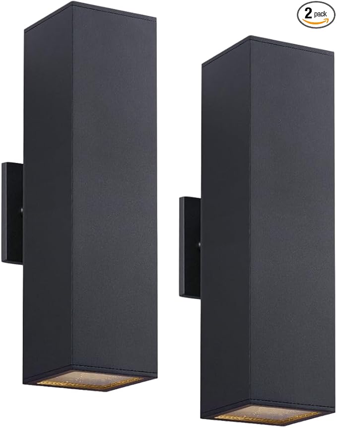 Modern Outdoor Wall Light 18" Black Aluminum