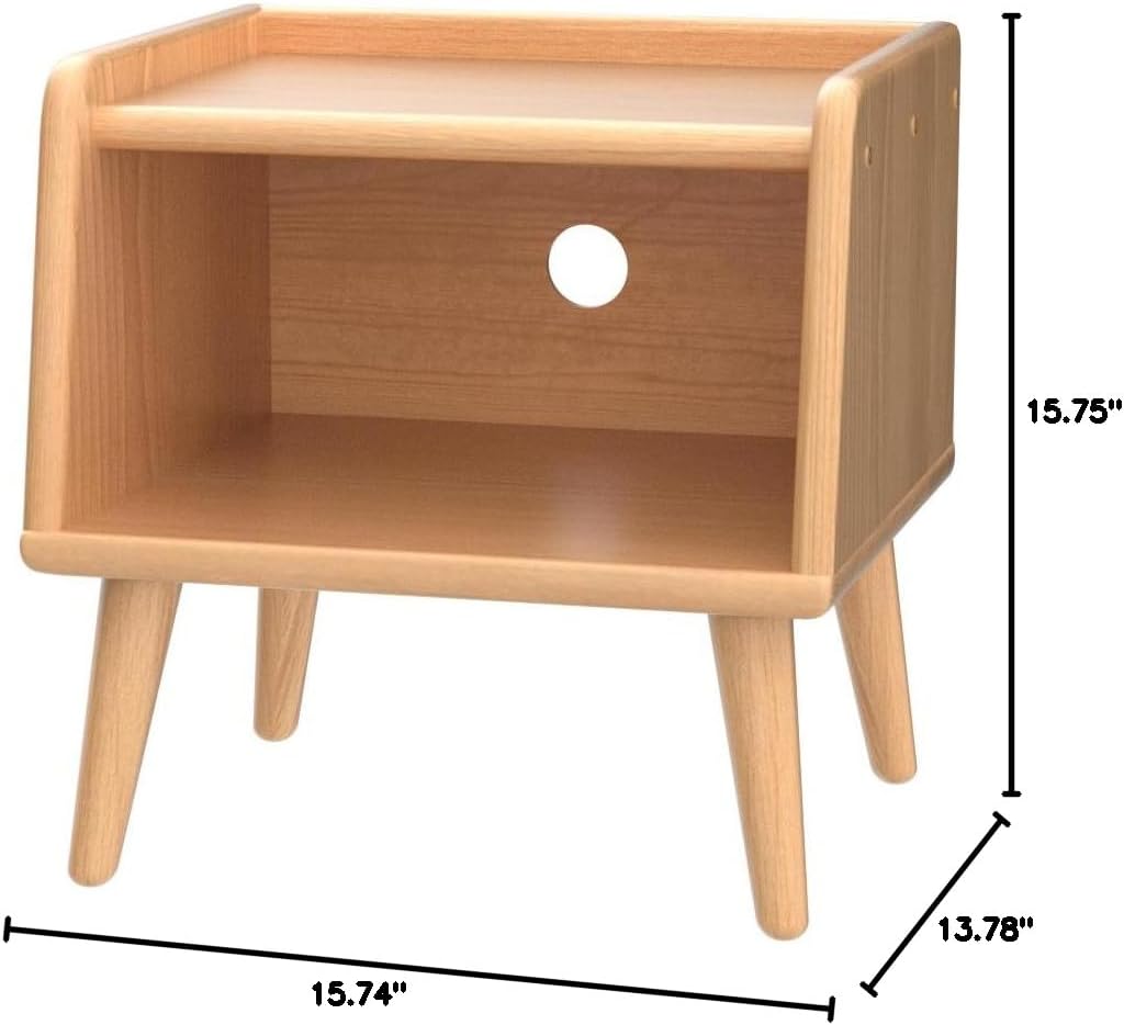 Short Nightstand with Open Storage