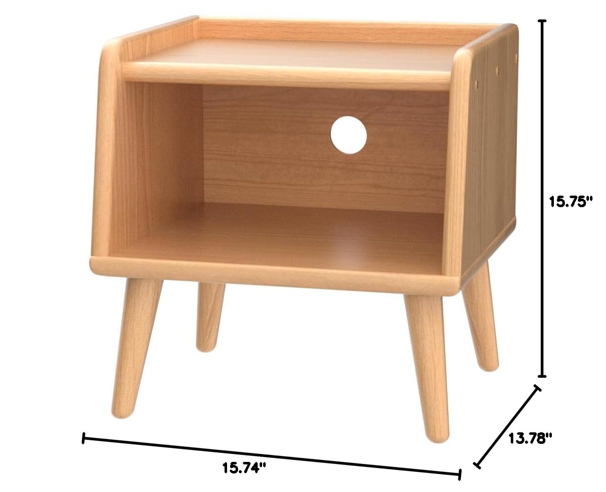 Short Nightstand with Open Storage