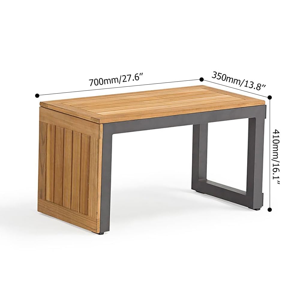 4-Seater Outdoor Teak Sectional Sofa Set with Cushions