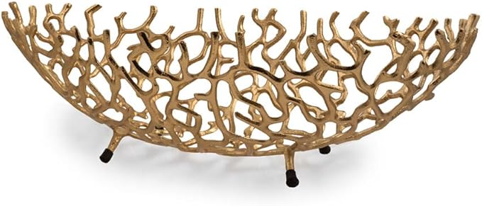 Coralino Oval Coral Bowl Silver 22.25in