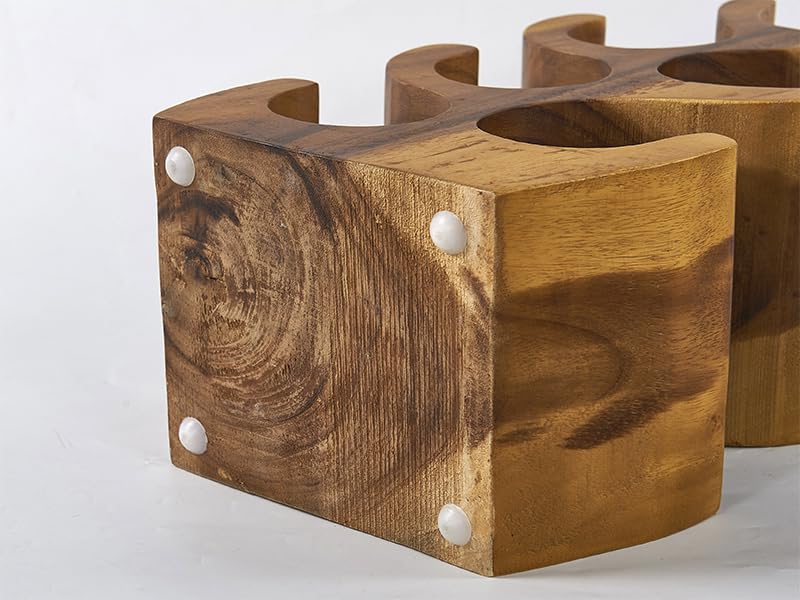 12 Bottle Acacia Wood Wine Rack