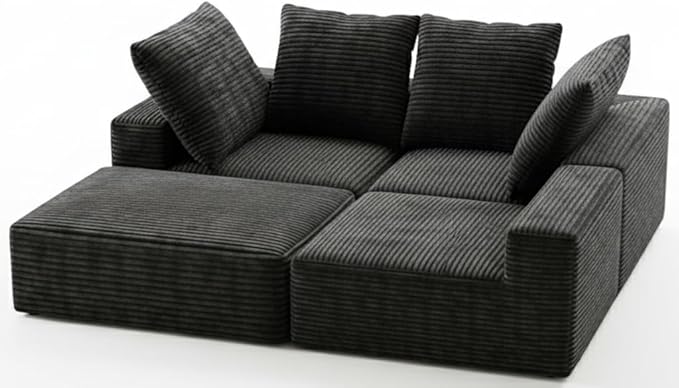 78.7" Convertible Sofa Bed with Corduroy Upholstery