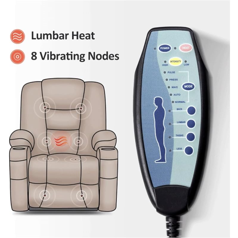 Electric Lift Recliner Chair with Massage and Heat