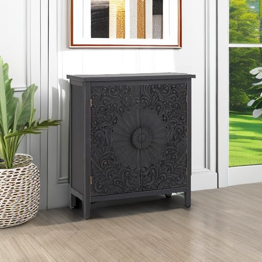 Black Accent Cabinet with Doors