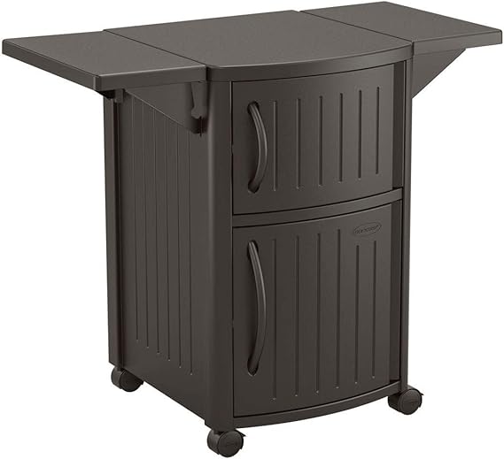 Portable Outdoor Serving Station with Storage Cabinets