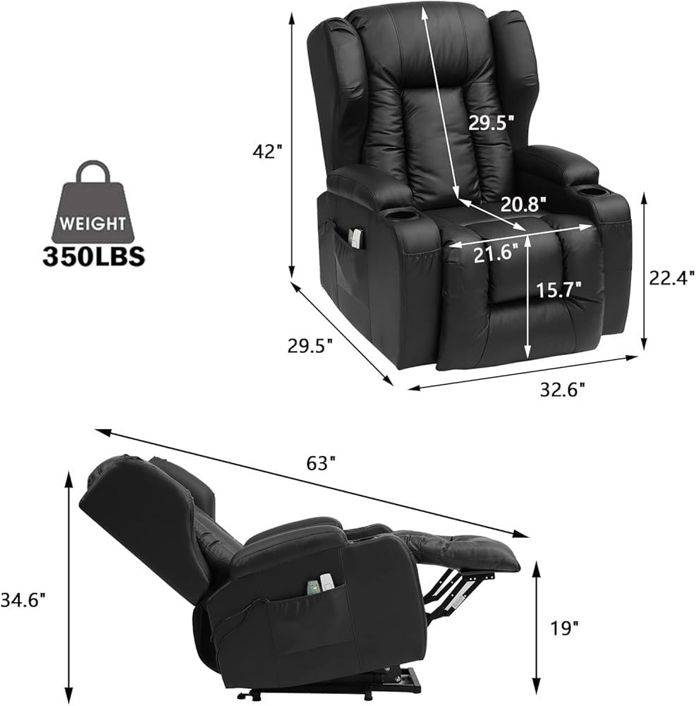 Electric Power Lift Recliner with Massage