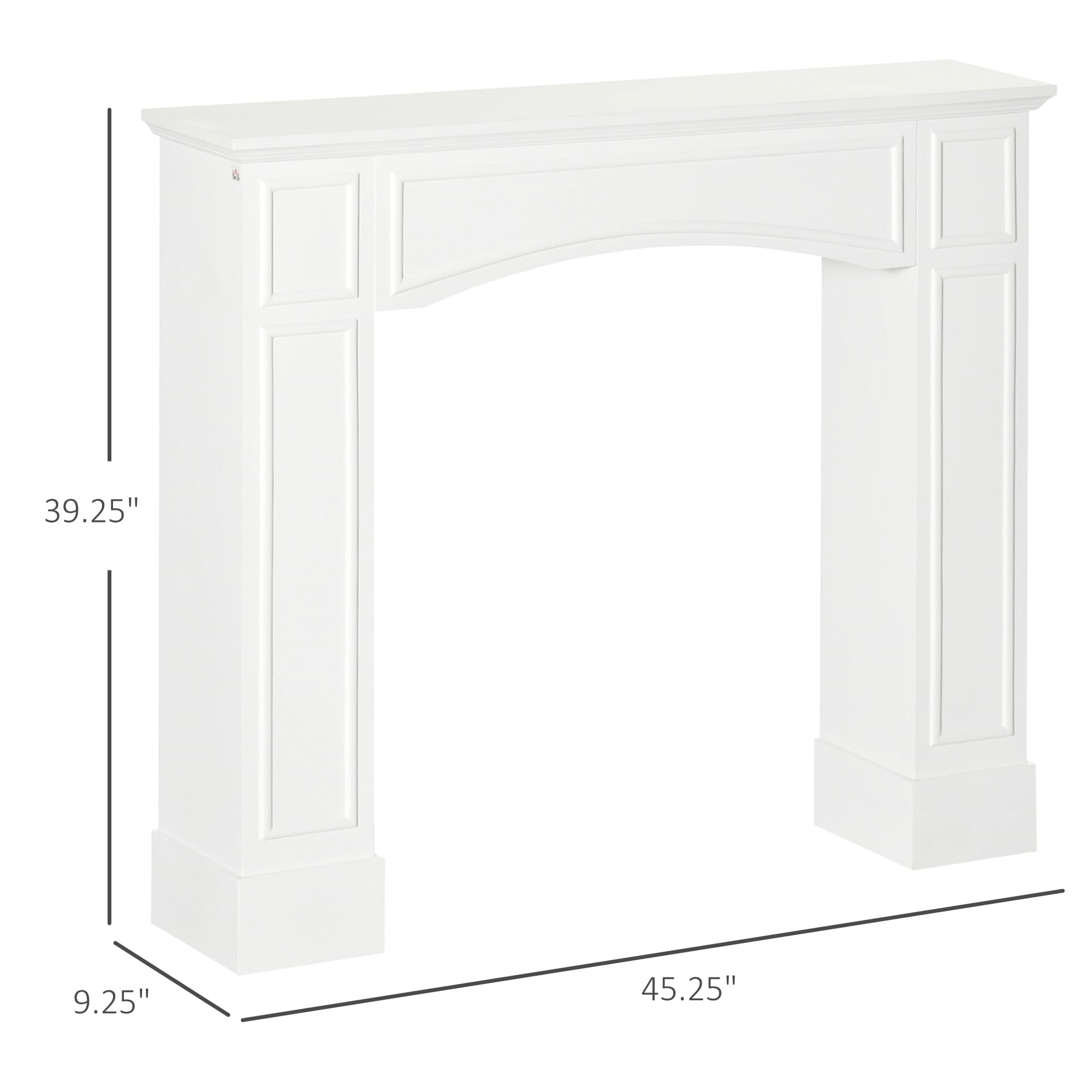 Modern Fireplace Mantel Surround with Decorative Pattern 29" Interior Width
