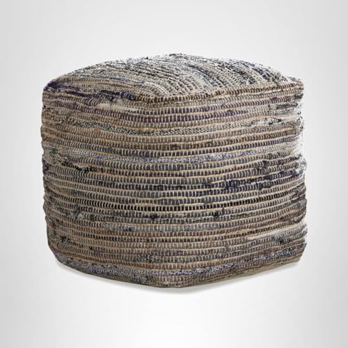 Square Hemp Pouf Ottoman 16x16x16