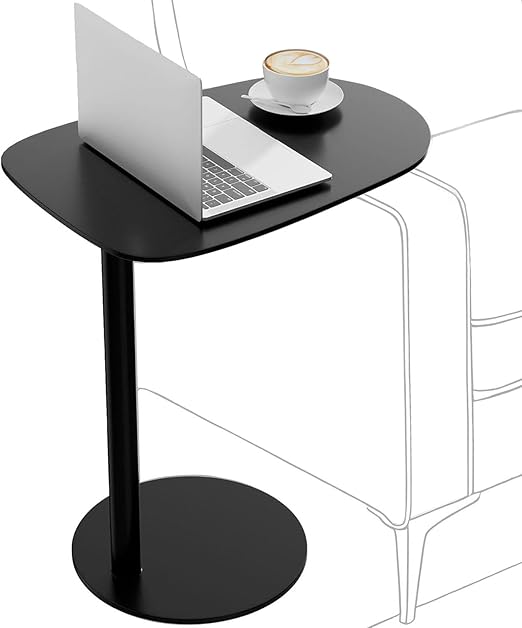 C-Shaped Side Table with Adjustable Height