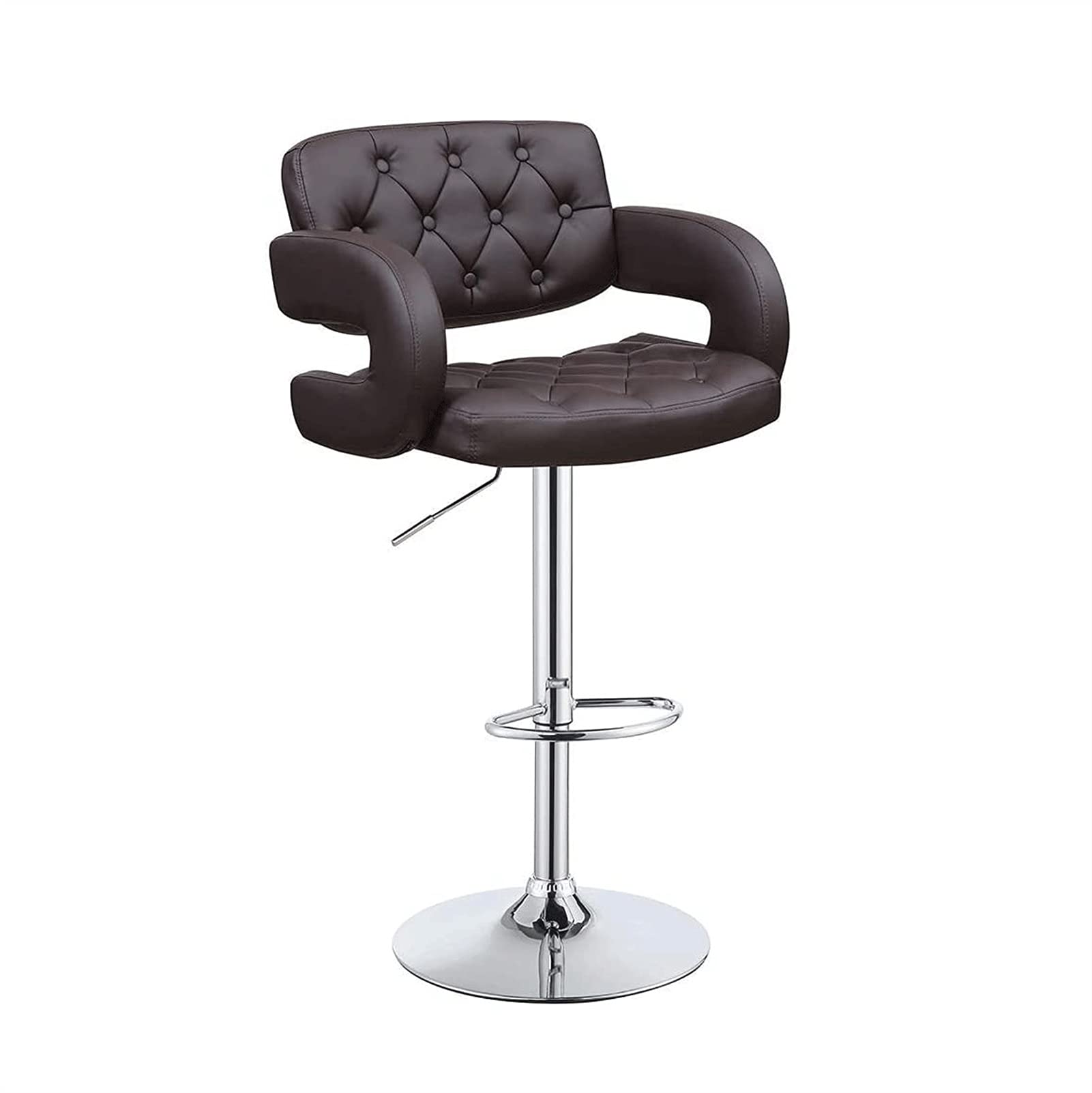 Adjustable Swivel Bar Stool Set - 2 Piece Metal with Armrests