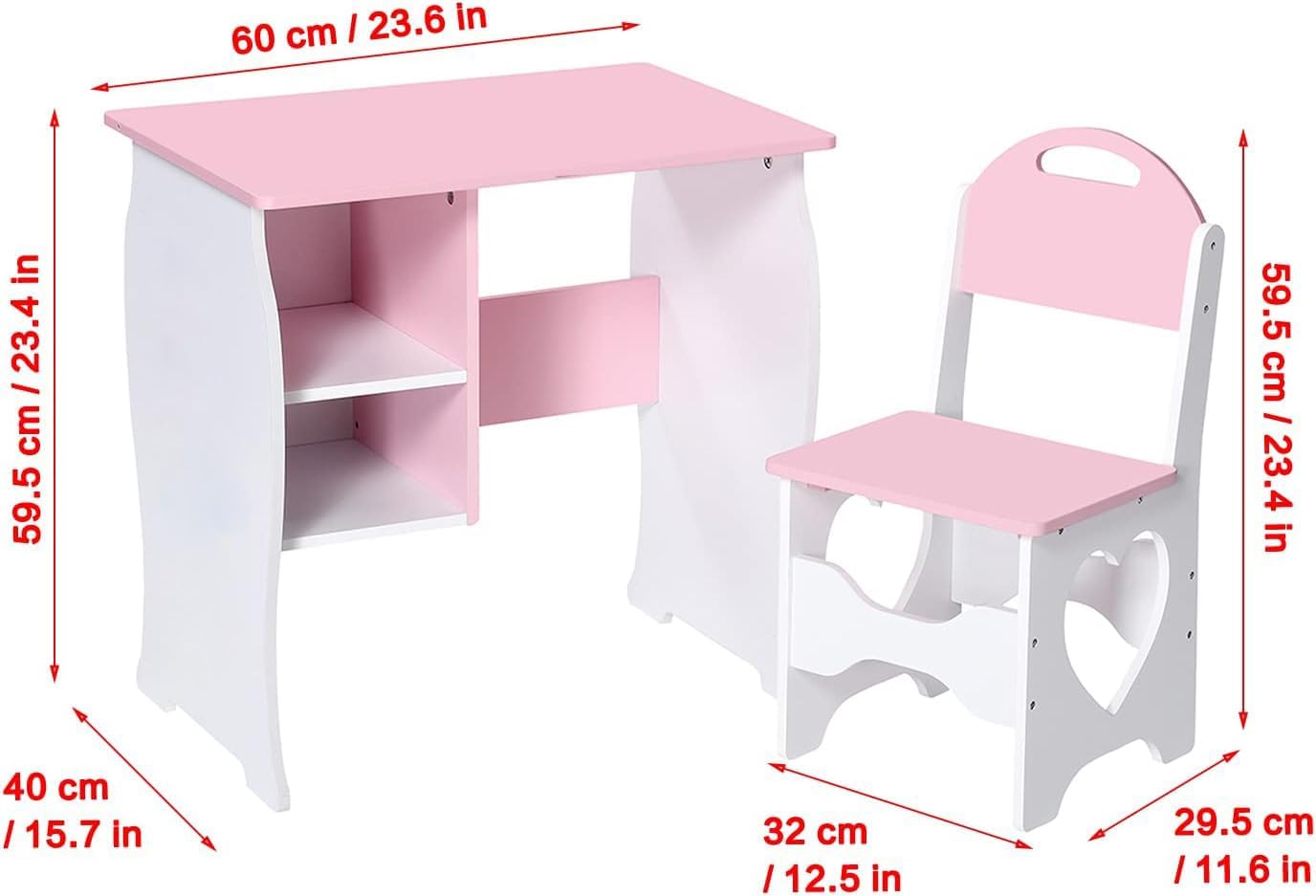 Kids Desk and Chair Set with Storage