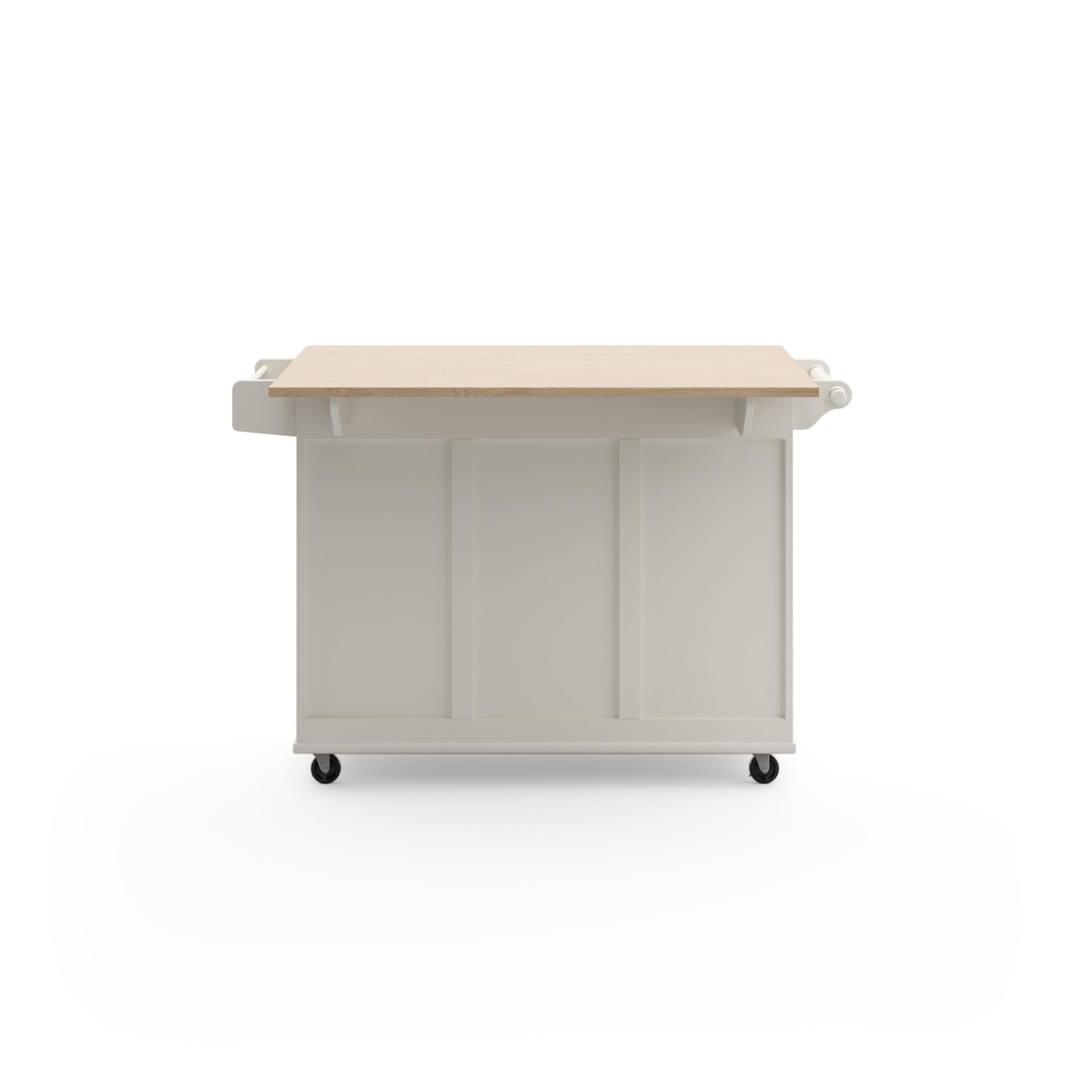 Mobile Kitchen Island Cart with Drop Leaf Breakfast Bar