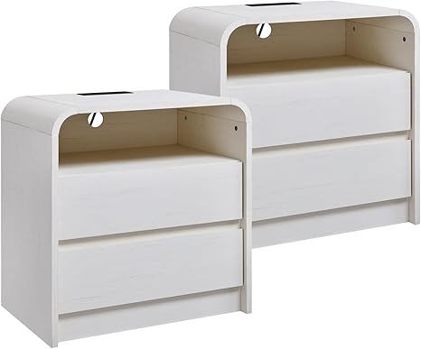 Modern Nightstand with Charging Station