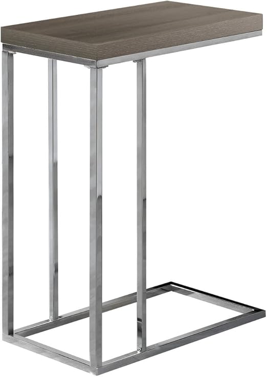 C-Shaped Accent Table with Chrome Base