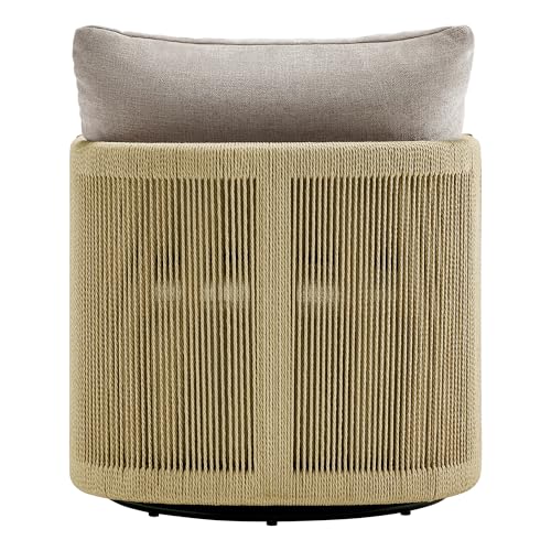 Braid Swivel Accent Chair with Paper Cord and Wood Frame
