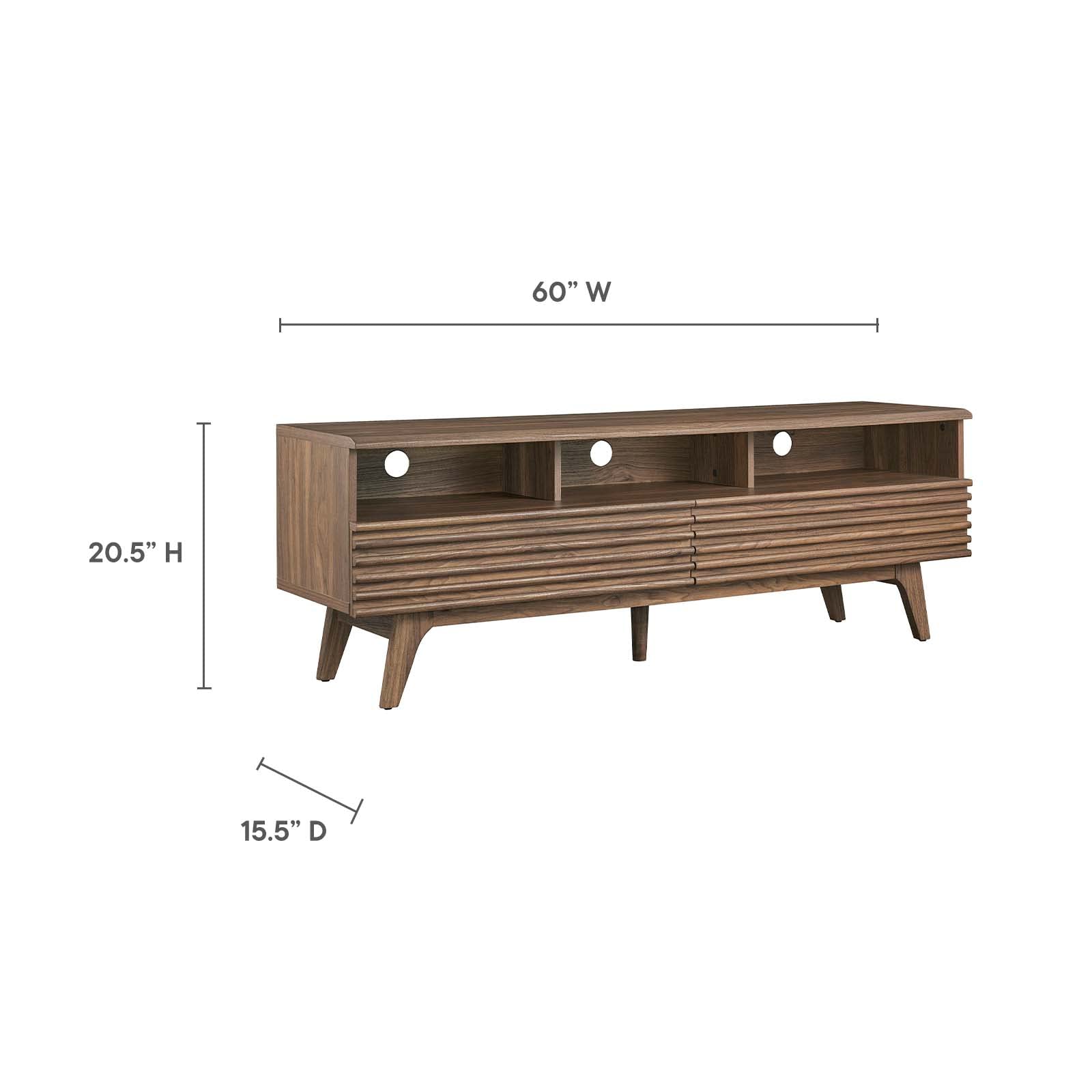60" Mid-Century Modern TV Stand with Storage Drawers