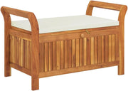Garden Storage Bench with Cushion