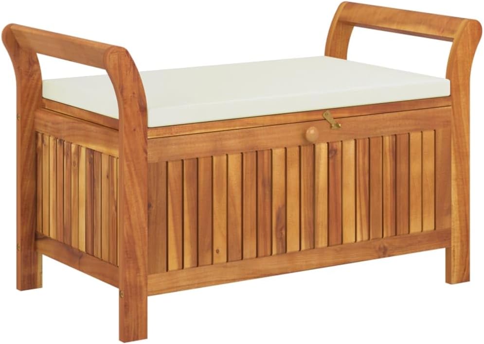 Garden Storage Bench with Cushion
