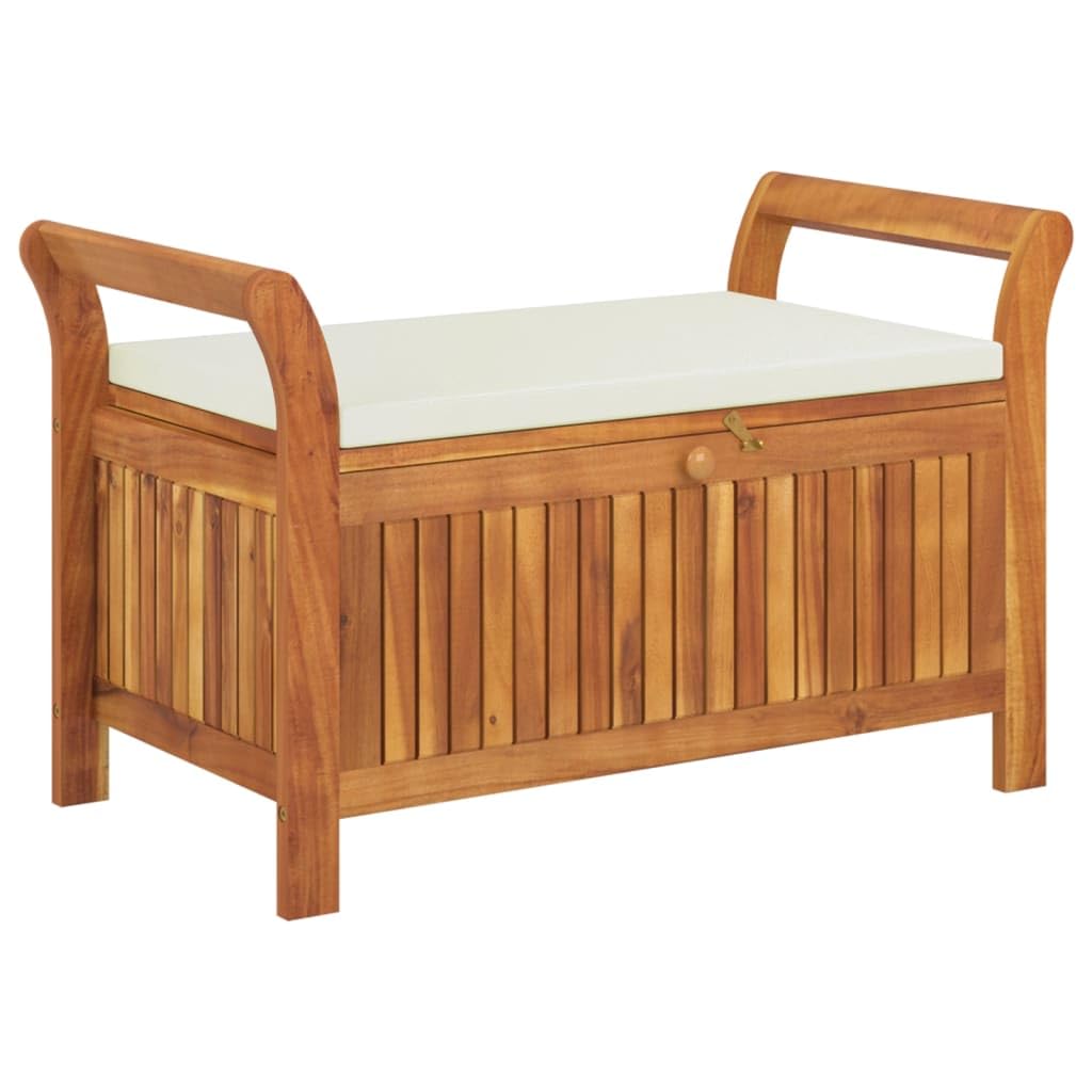 Garden Storage Bench with Cushion