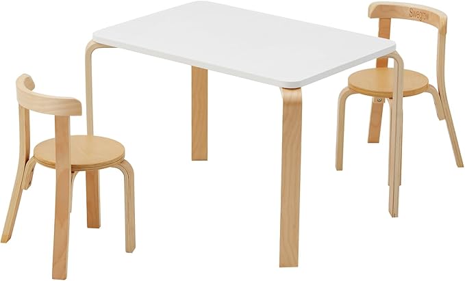 Kids Table and 2 Chairs Set - Wooden Furniture