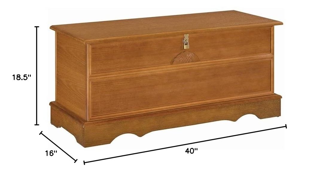 Cedar Wood Storage Blanket Chest Bench Honey Brown