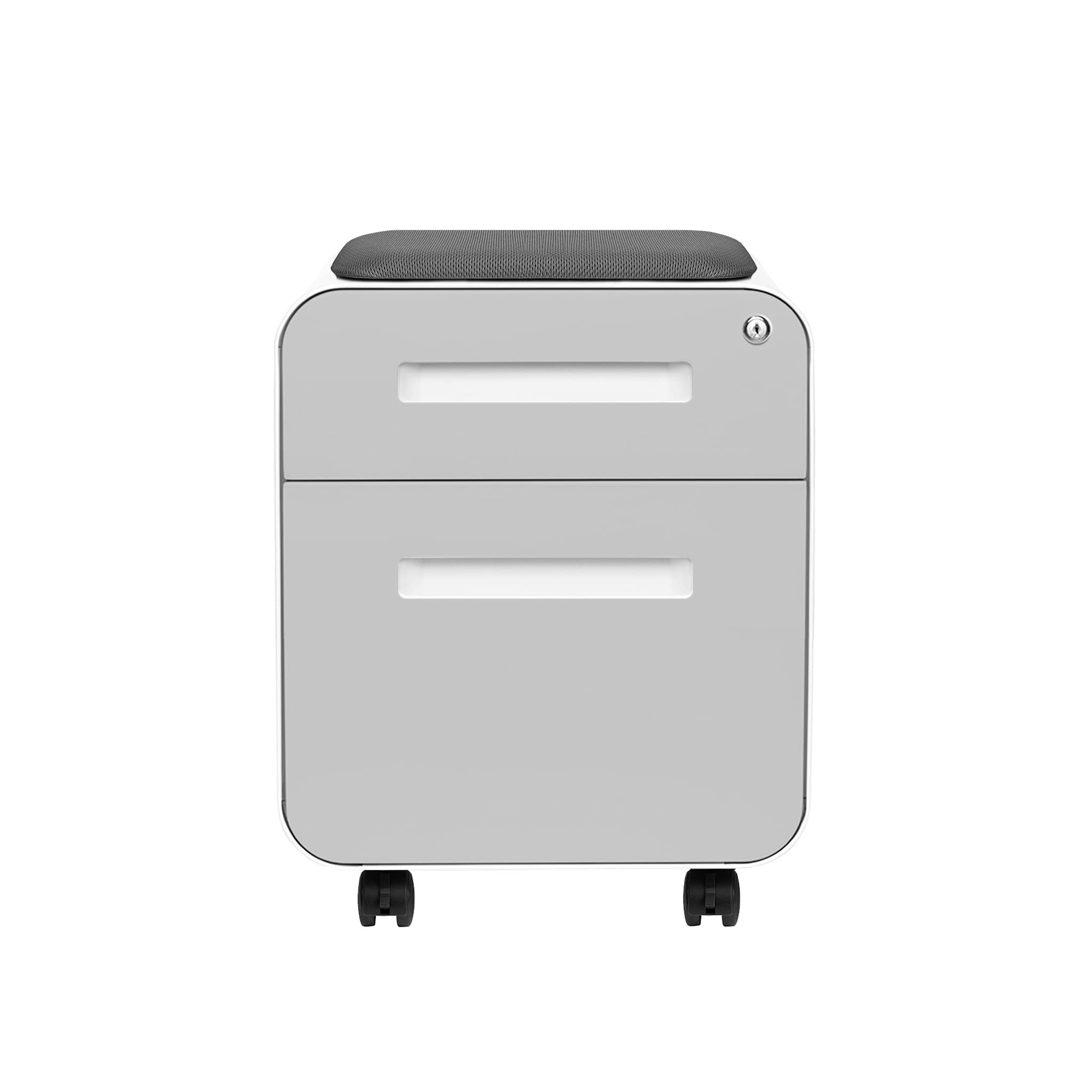 2-Drawer Mobile File Cabinet with Cushion Seat