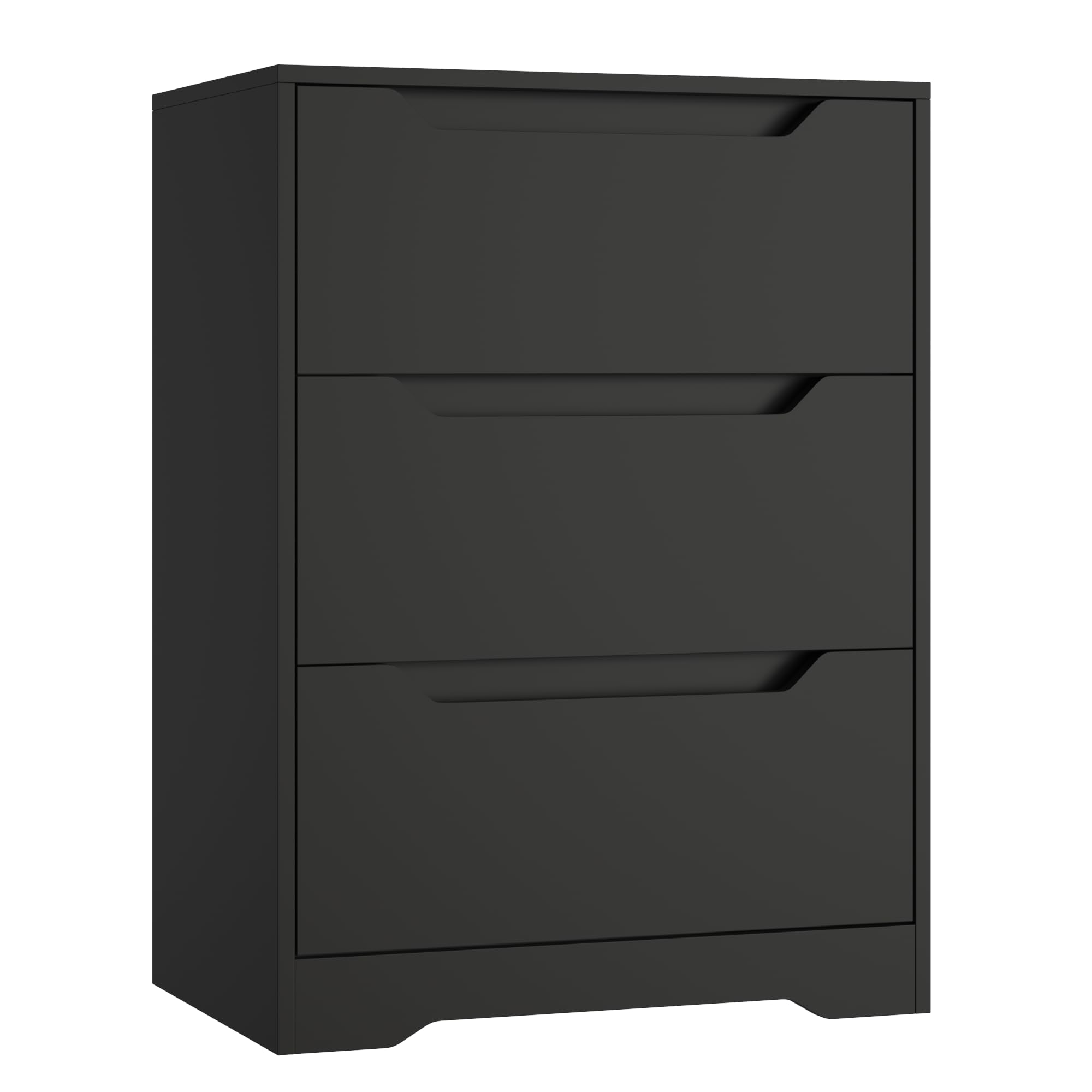 Modern 3 Drawer Dresser with Cut-Out Handles