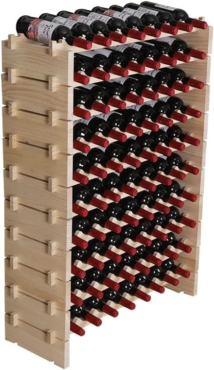 60-Bottle Pine Wine Rack