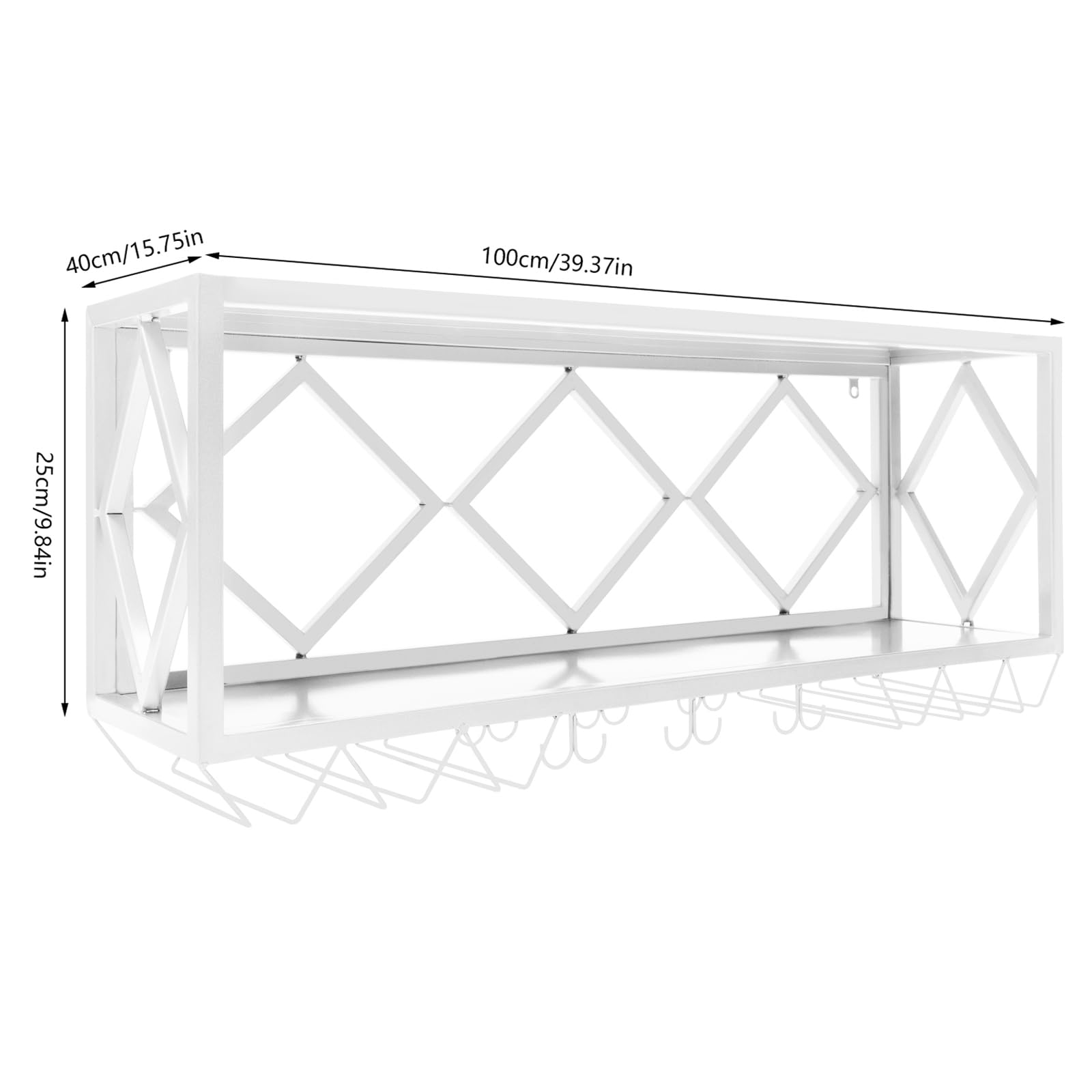 Wall Mounted Wine Rack with Glass Holder