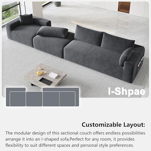 108" Modern Modular L-Shaped Sectional Sofa with Chaise