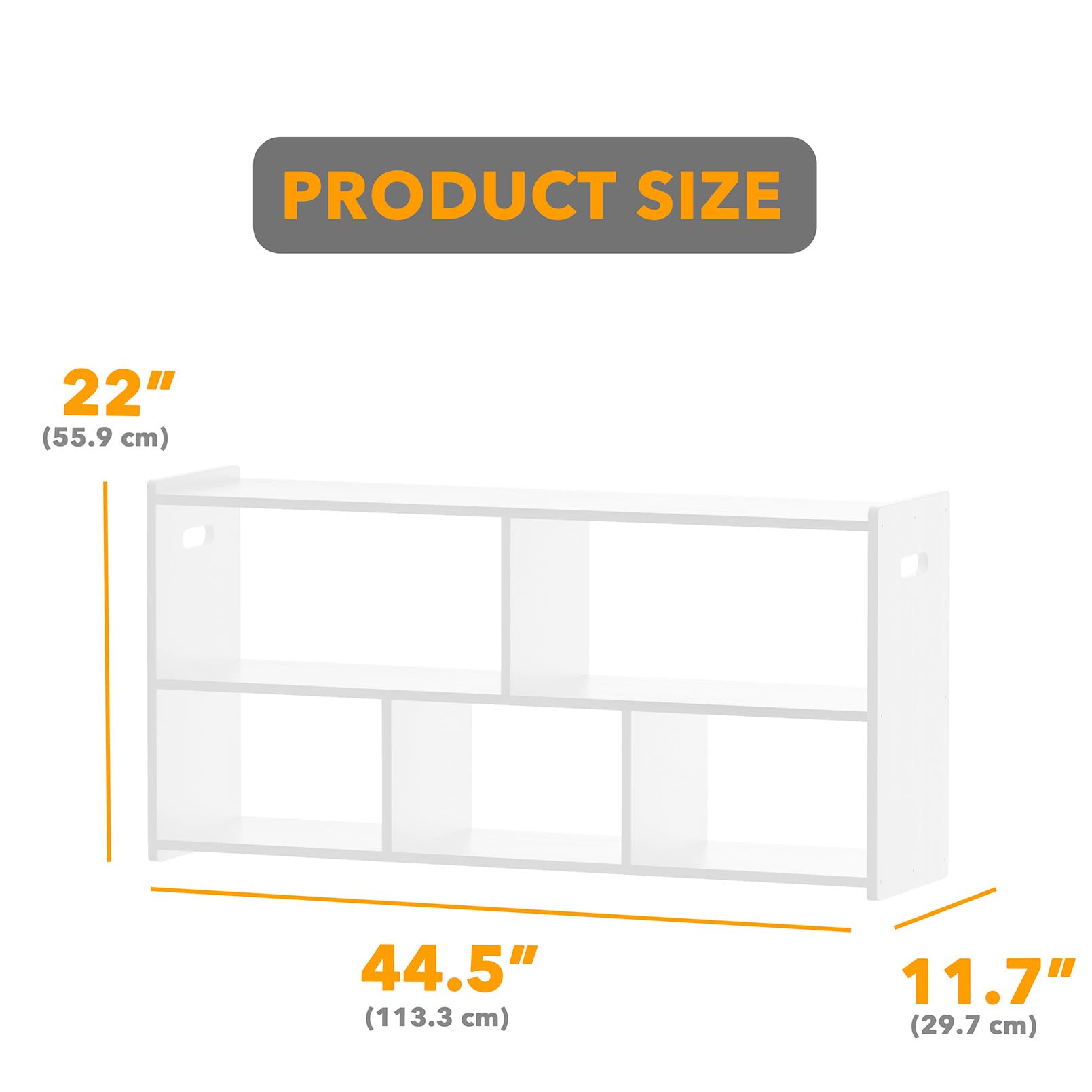 5-Compartment Montessori Bookshelf for Kids