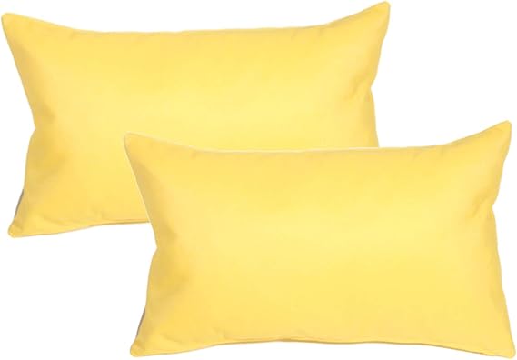 Sunbrella Indoor Outdoor Throw Pillows 12x20 Rectangular 2-Pack Black