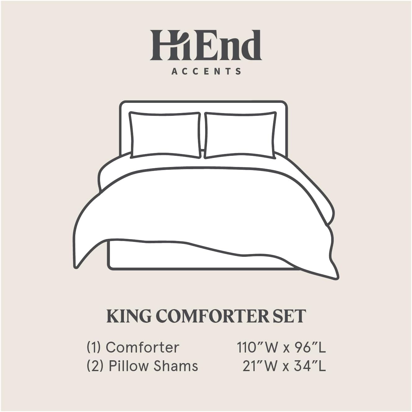 King Plaid Comforter Set White 3 Piece