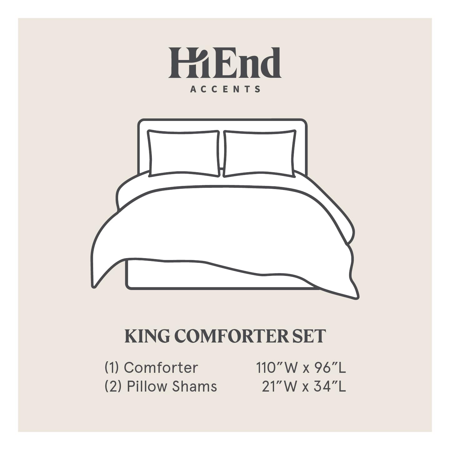 King Plaid Comforter Set White 3 Piece