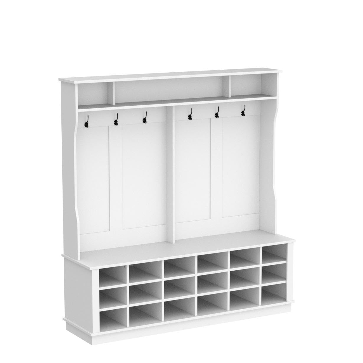 Extra Wide Hall Tree with Storage Bench & Coat Rack