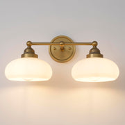 Vintage 2-Light Wall Sconce with Milk White Glass Shade