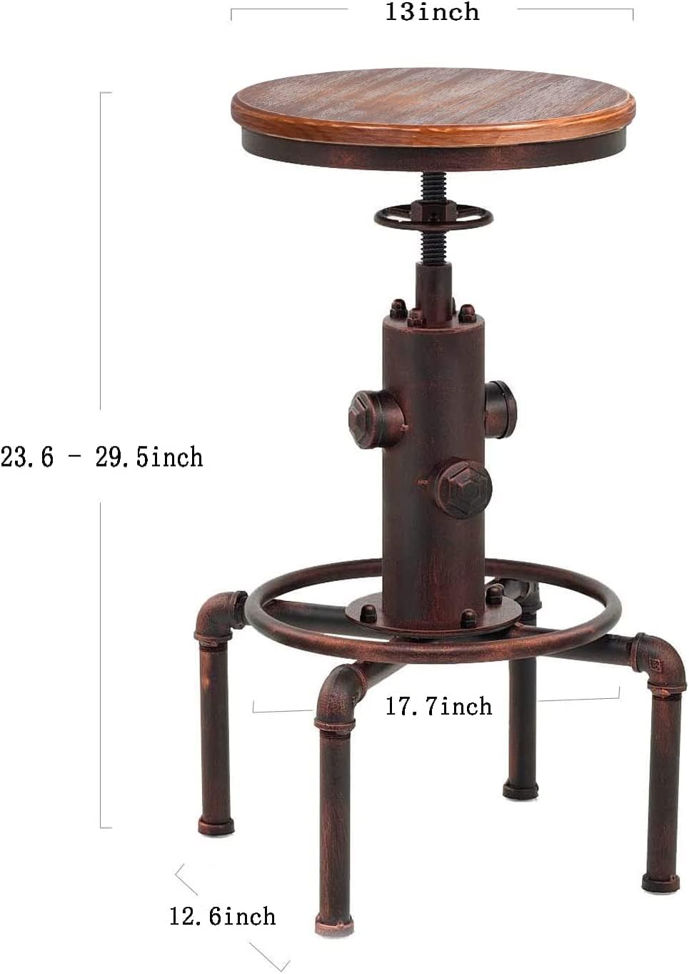 Industrial Pub Table Set with Adjustable Stools