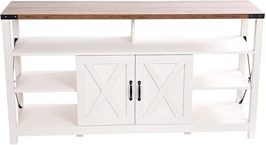 60" Modern Farmhouse TV Stand - Coastal Gray