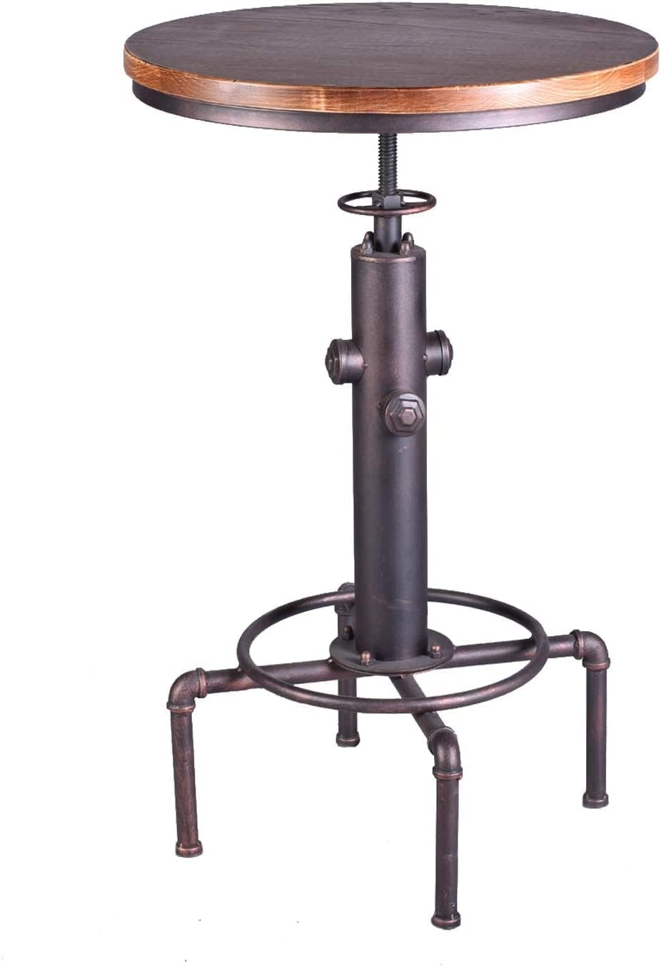 Industrial Pub Table Set with Adjustable Stools