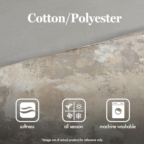 Queen Comforter Set - 7 Piece Abstract Gray