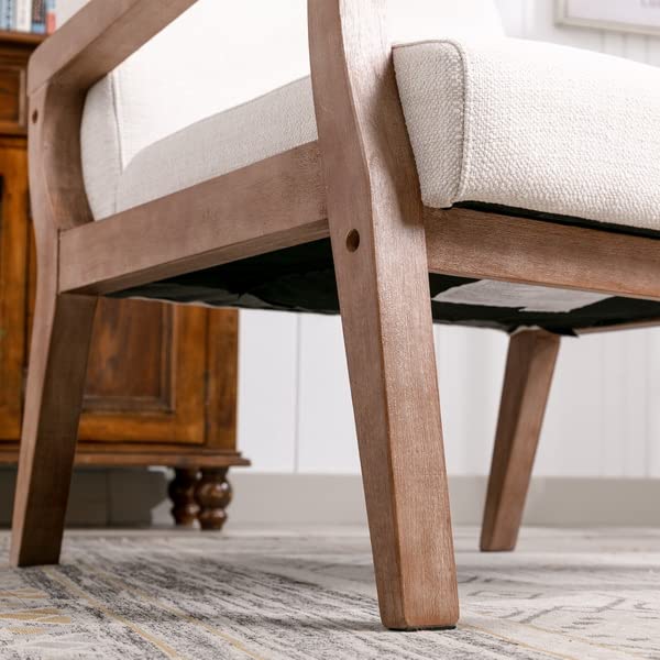 Mid-Century Modern Linen Accent Chair