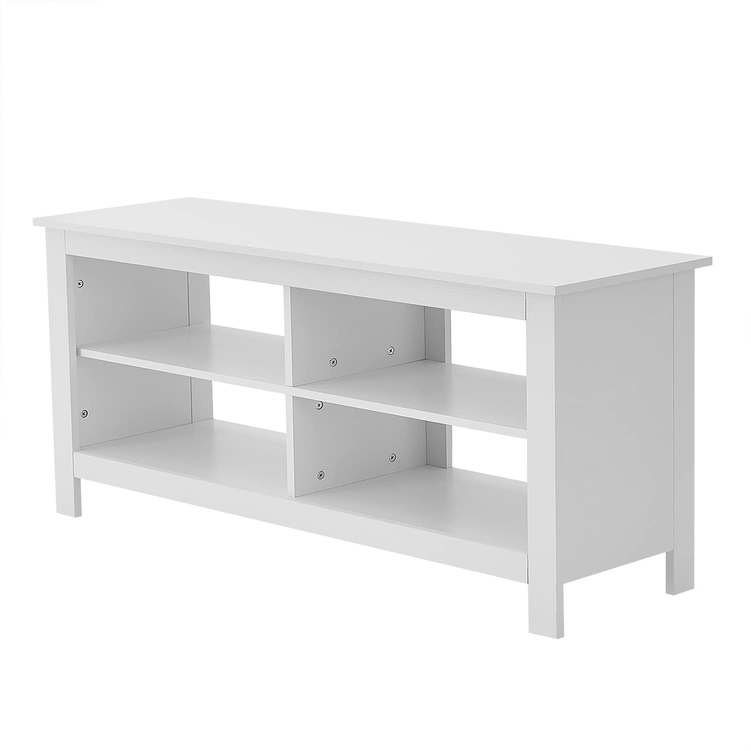 Modern TV Stand with 4 Open Shelves for TVs up to 65 Inches