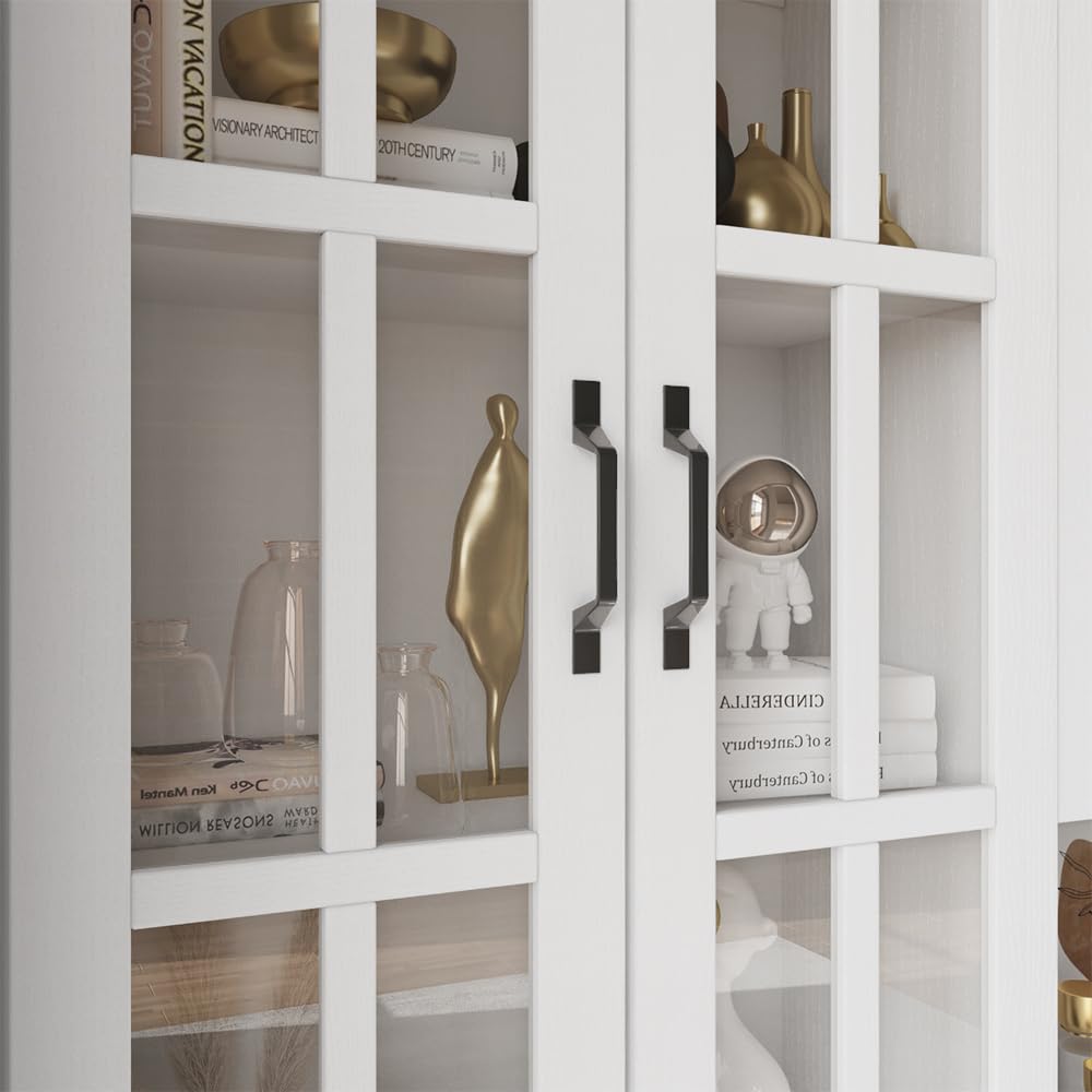 Bookcase with Glass Door Storage Cabinet