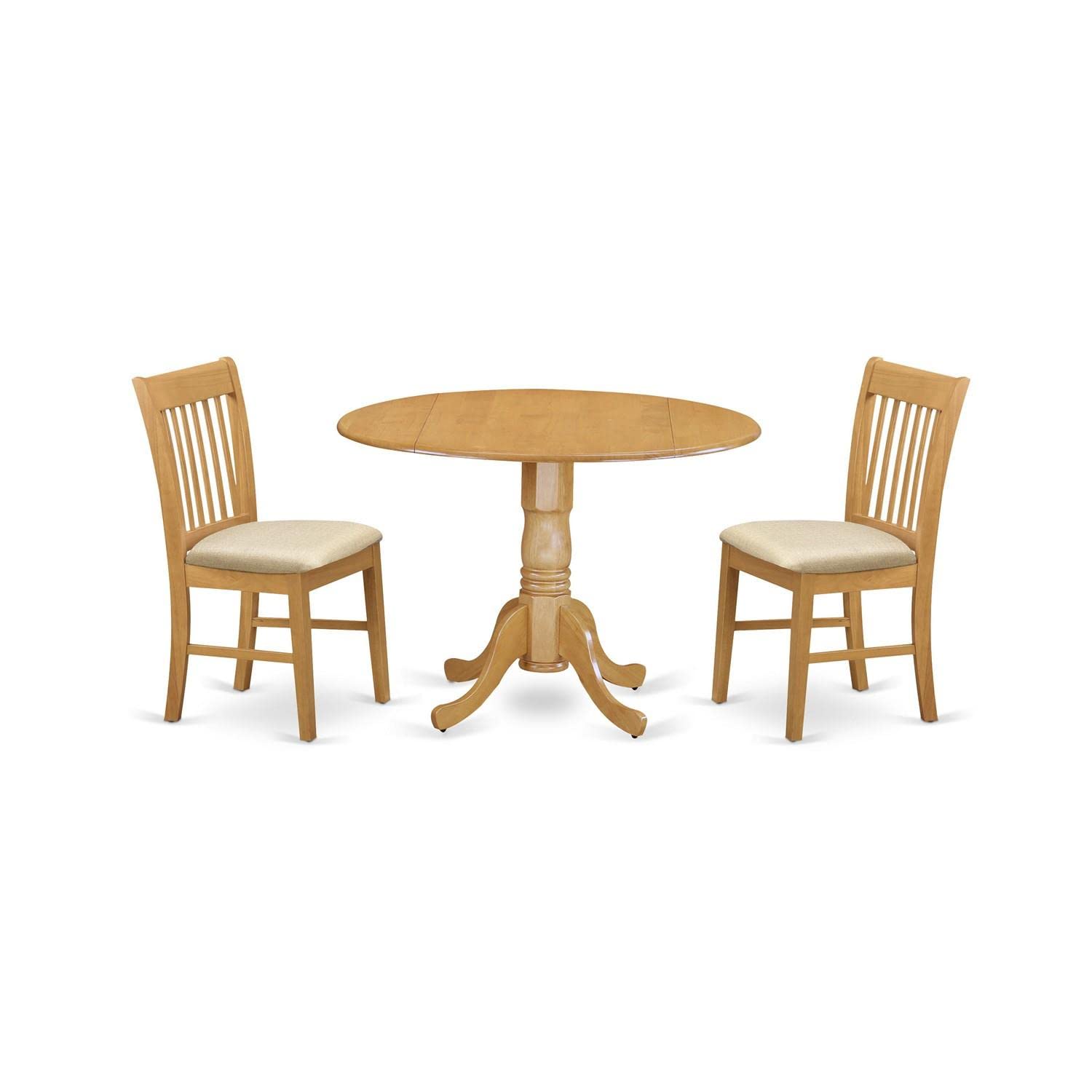 3-Piece Round Dining Set with Drop Leaf