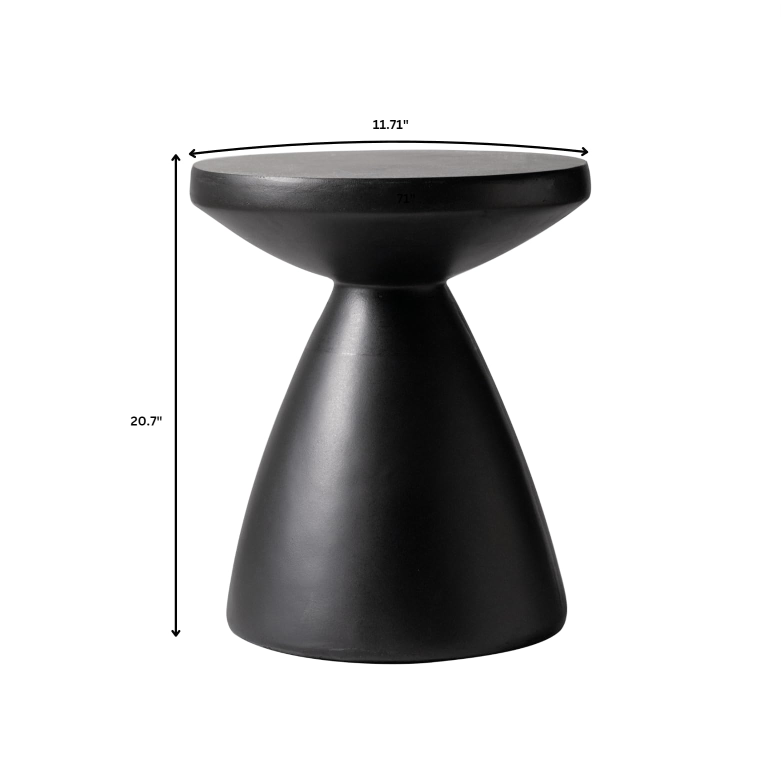 Modern Side Table with Fiberstone Top 20" Round Accent Table