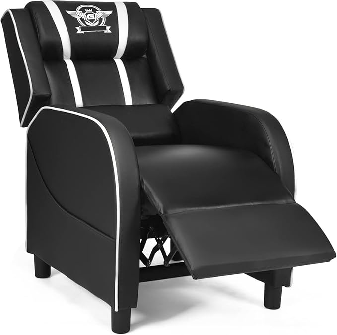 Pink Massage Gaming Recliner Chair
