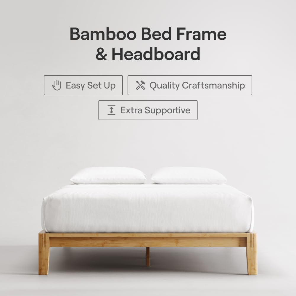 Twin Kids Mattress with Bamboo Bed Frame