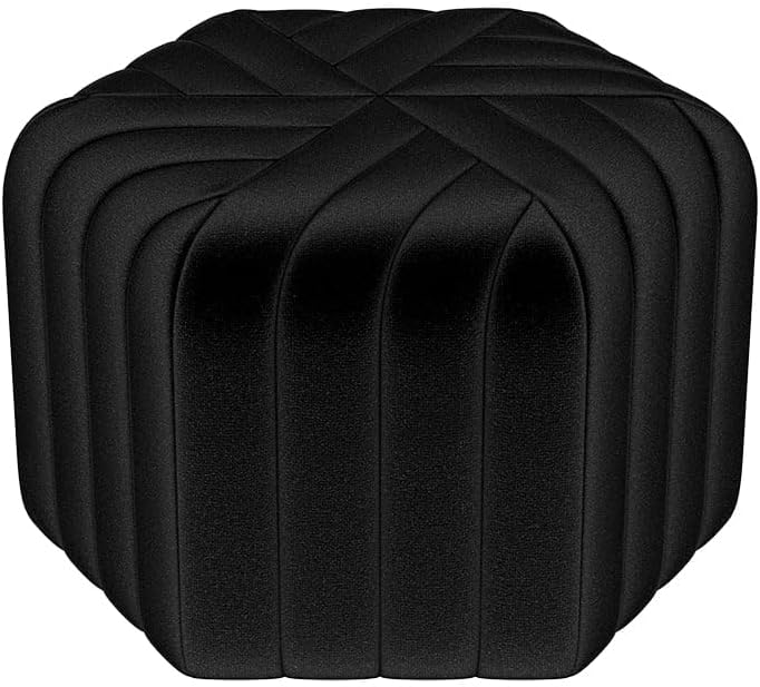 Hexagonal Pouf Ottoman Velvet Footrest