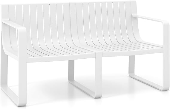 Weather-Resistant Patio Loveseat with Curved Backrest